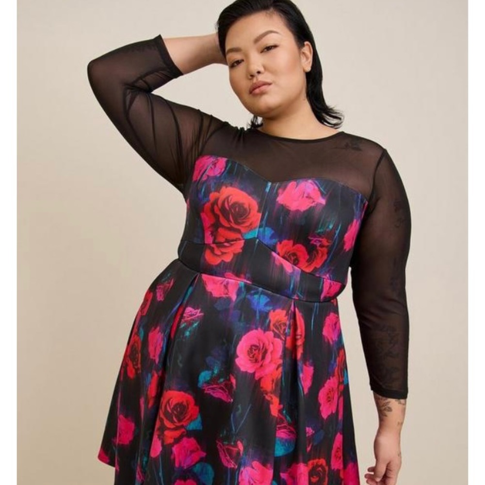 Mini Scuba Illusion Neck Dress